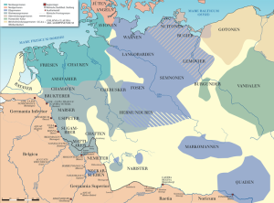 Germanic tribes Map 50 - 100 AD