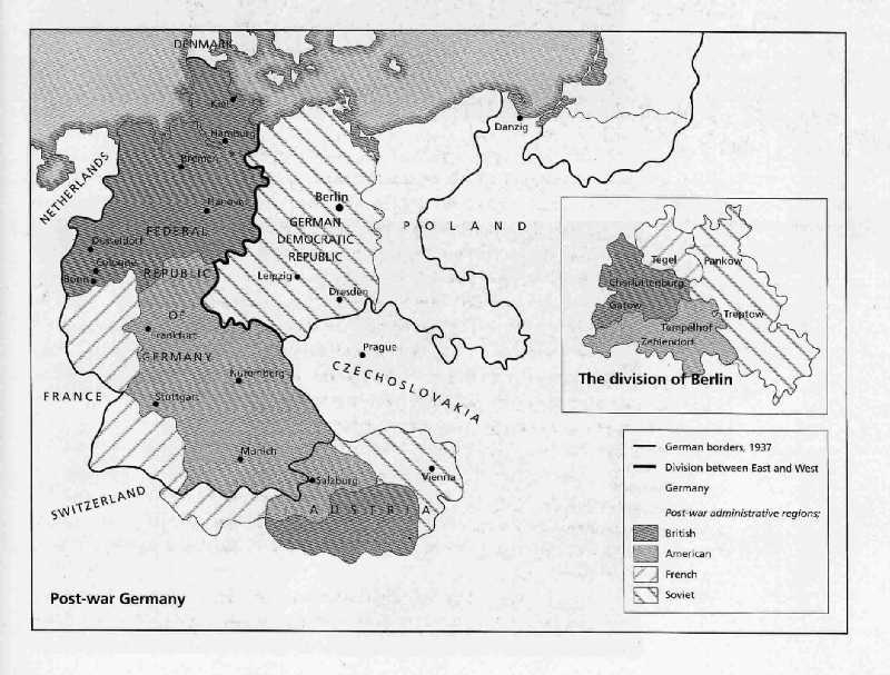Map Postwar Germany 1945