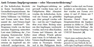 Capture Anti Tetanus Massensterilisierung