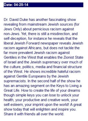 Listen David Duke