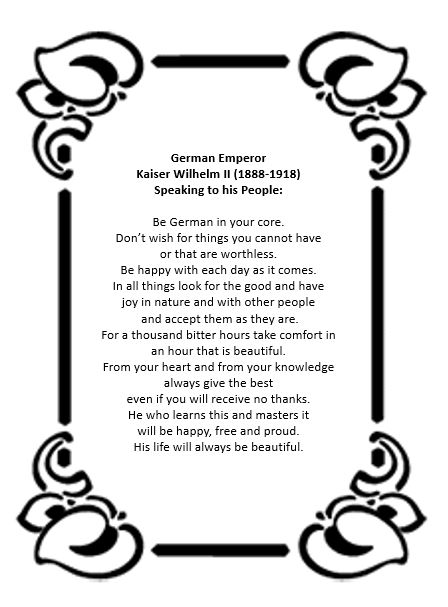 Kaiser Wilhelm Saying